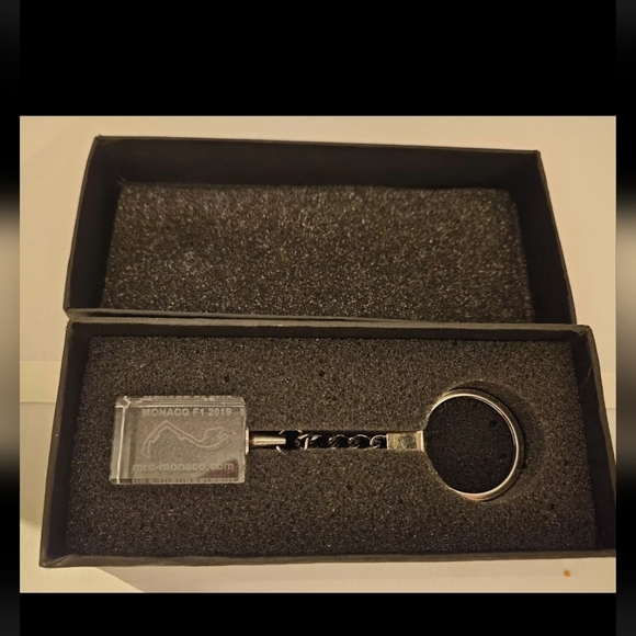 Glass formula one key chain men gift car fan Monaco F1 2019 limited edition NEW - Picture 1 of 2